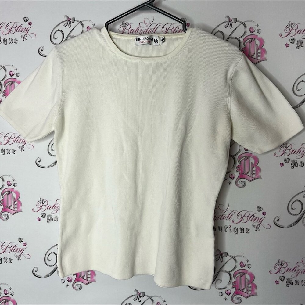 Rino rossi exclusive White Short Sleeve Top knit